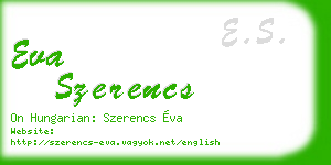eva szerencs business card
